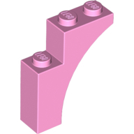Lego kostka (kostička) 1x3x3 oblouk, světle růžová (6059160)